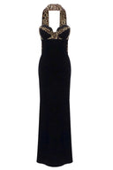 Camryn | Dames Strapless Luipaard Maxi Jurk met Sjaal
