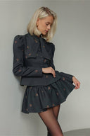 Carissa | Vrouwen Bogenprint Hoge Hals Lange Mouw Flared Twee Delige Set