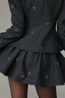 Carissa | Vrouwen Bogenprint Hoge Hals Lange Mouw Flared Twee Delige Set