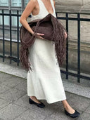 Claire | Women’s Woven Fringe Shoulder Tote Beach Bag