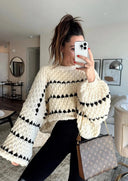Clementina | Dames Oversized Trui met Brede Mouwen en Contrast