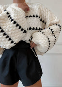 Clementina | Dames Oversized Trui met Brede Mouwen en Contrast