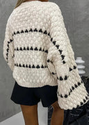 Clementina | Dames Oversized Trui met Brede Mouwen en Contrast