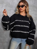 Clementina | Dames Oversized Trui met Brede Mouwen en Contrast