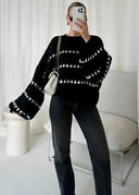 Clementina | Dames Oversized Trui met Brede Mouwen en Contrast