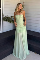 Clara | Groen maxi-jurk met textuur