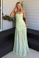 Clara | Groen maxi-jurk met textuur