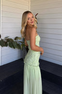 Clara | Groen maxi-jurk met textuur