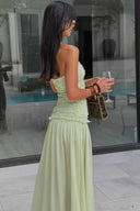 Clara | Groen maxi-jurk met textuur
