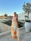 Barbara | Bloemen maxi-jurk met halternek