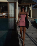 Daisy | Dames Strapless Mini Jurk met Gesp Detail