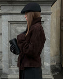 Deborah | Dames Geknoopte Sjaalkraag Faux Suède Trenchcoat Jas