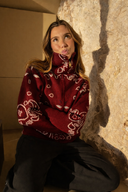 Delaney | Women's Paisley Zip Up Knit Cardigan