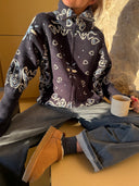 Delaney | Women's Paisley Zip Up Knit Cardigan