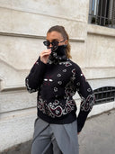 Delaney | Women's Paisley Zip Up Knit Cardigan