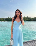Lauren | Strapless geplooide maxi-jurk