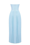 Lauren | Strapless geplooide maxi-jurk