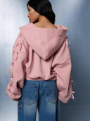 Eleanora | Vrouwen Boog Hoge Hals Lange Mouw Drop Shoulder Rits Trui