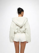 Eleanora | Vrouwen Boog Hoge Hals Lange Mouw Drop Shoulder Rits Trui