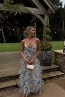 Emberly | Dames Mouwloze Ruffle Maxi Bruidsgast Jurk