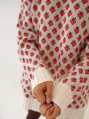 Emery | Dames Oversized Trui met Aardbeienprint