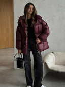 Esther | Dames Pufferjack met Koord in de Taille en Kap