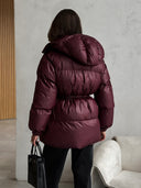 Esther | Dames Pufferjack met Koord in de Taille en Kap