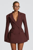 Finley | Vrouwen Gestructureerde Dubbelzijdige Mini Elegante Blazer Jurk