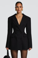 Finley | Vrouwen Gestructureerde Dubbelzijdige Mini Elegante Blazer Jurk