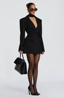 Finley | Vrouwen Gestructureerde Dubbelzijdige Mini Elegante Blazer Jurk