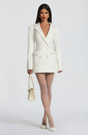 Finley | Vrouwen Gestructureerde Dubbelzijdige Mini Elegante Blazer Jurk