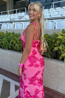 Fiona | Dames Mouwloze Bloemen BodyCon Maxi Zomerjurk