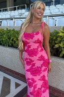 Fiona | Dames Mouwloze Bloemen BodyCon Maxi Zomerjurk