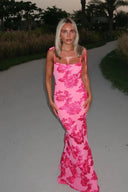 Fiona | Dames Mouwloze Bloemen BodyCon Maxi Zomerjurk