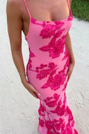 Fiona | Dames Mouwloze Bloemen BodyCon Maxi Zomerjurk