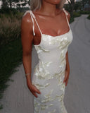 Fiona | Dames Mouwloze Bloemen BodyCon Maxi Zomerjurk