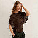 Gemma | Dames Draped Cowl Neck Cap Sleeve Zomerfeest Top