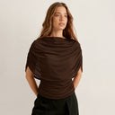 Gemma | Dames Draped Cowl Neck Cap Sleeve Zomerfeest Top