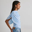 Gemma | Dames Draped Cowl Neck Cap Sleeve Zomerfeest Top