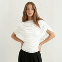 Gemma | Dames Draped Cowl Neck Cap Sleeve Zomerfeest Top