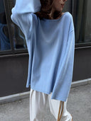 Giselle | Dames Oversized Crew Neck Rugloze Gebreide Trui