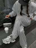 Haisley | Dames Hoge Taille Pailletten Wijde Pantalon Glitter