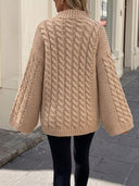 Halo | Dames Mock Neck Langsleeve Kabelgebreide Trui