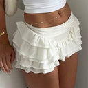 Hanna | Vrouwen Gelaagde Ruffle Boho Festival Mini Rok