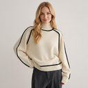 Hartley | Dames Geribbelde Hals Lange Mouw Turtleneck Trui