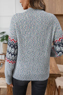 Indigo | Dames Casual Lange Mouw Geometrische Gebreide Wintertrui