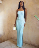 Isadora | Dames Strapless Maxi Zomerjurk met Zijsplit