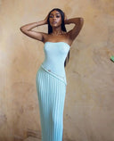Isadora | Dames Strapless Maxi Zomerjurk met Zijsplit