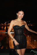 Ivy | Strapless Glitter Corset Mini Feestjurk voor Dames