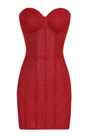 Ivy | Strapless Glitter Corset Mini Feestjurk voor Dames